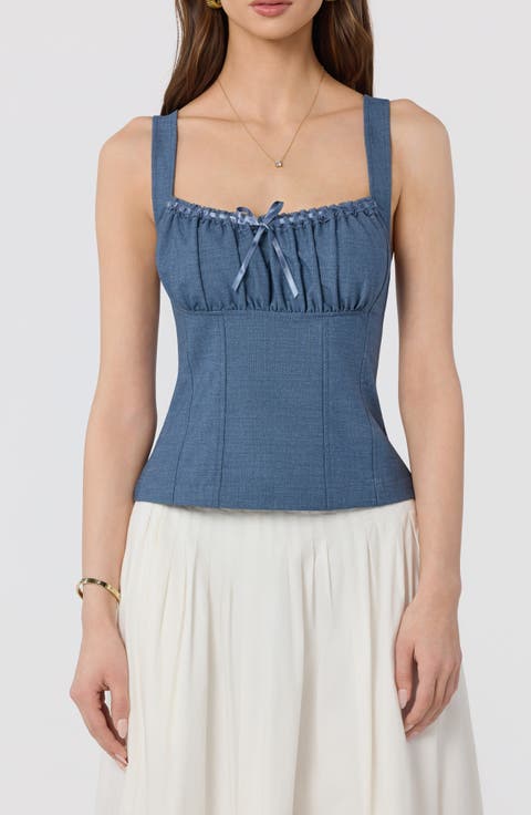 Lace Trim Milkmaid Top