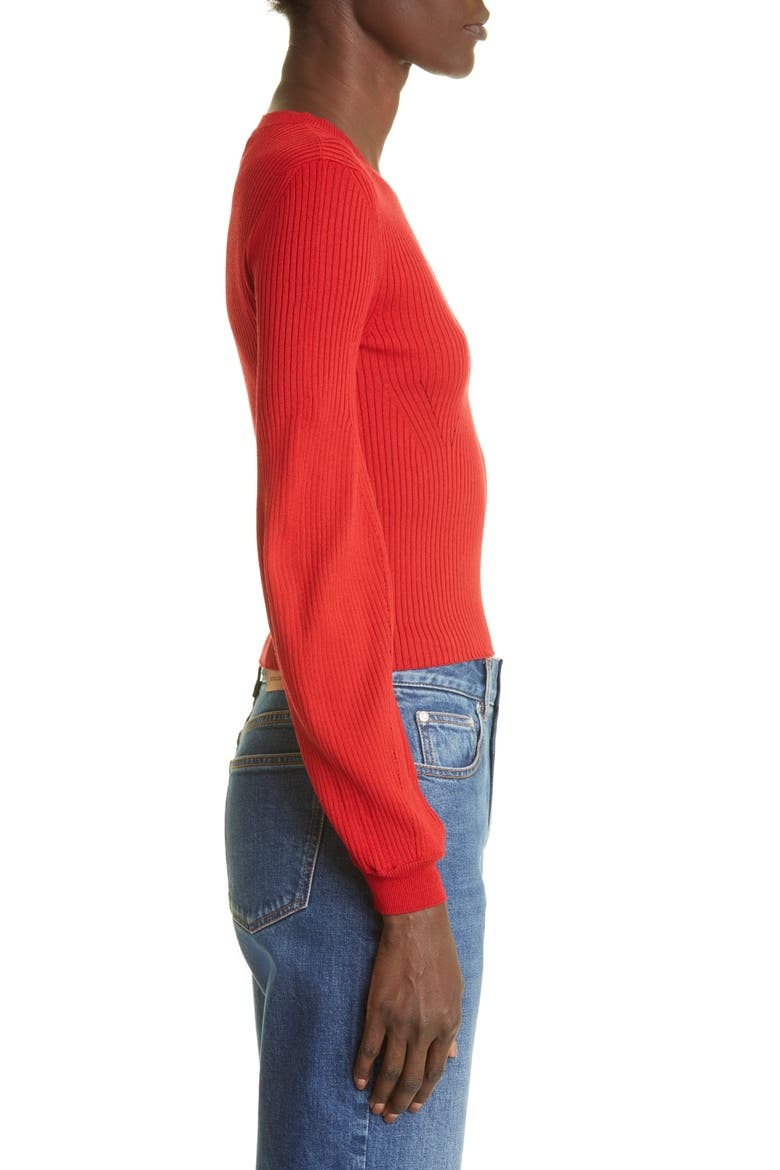 Sensual Stretch Balloon Sleeve Sweater, Alternate, color, RUST
