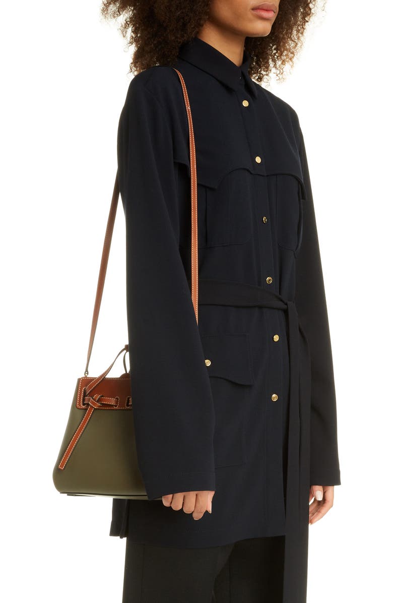 Loewe Mini Lazo Leather & Canvas Bag, Alternate, color,