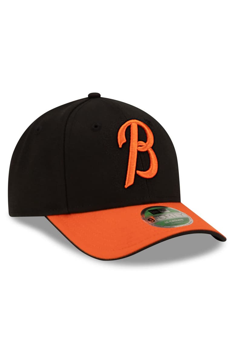 Men's New Era  Black/Orange Baltimore Orioles Player Replica 9FORTY Adjustable Hat, Alternate, color, Black