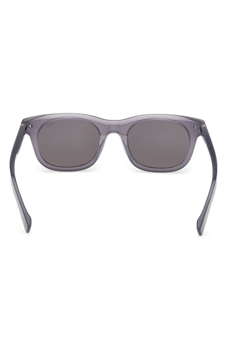 ZEGNA 54mm Geometric Sunglasses, Alternate, color, Grey/ Matte Grey Metal/ Smoke