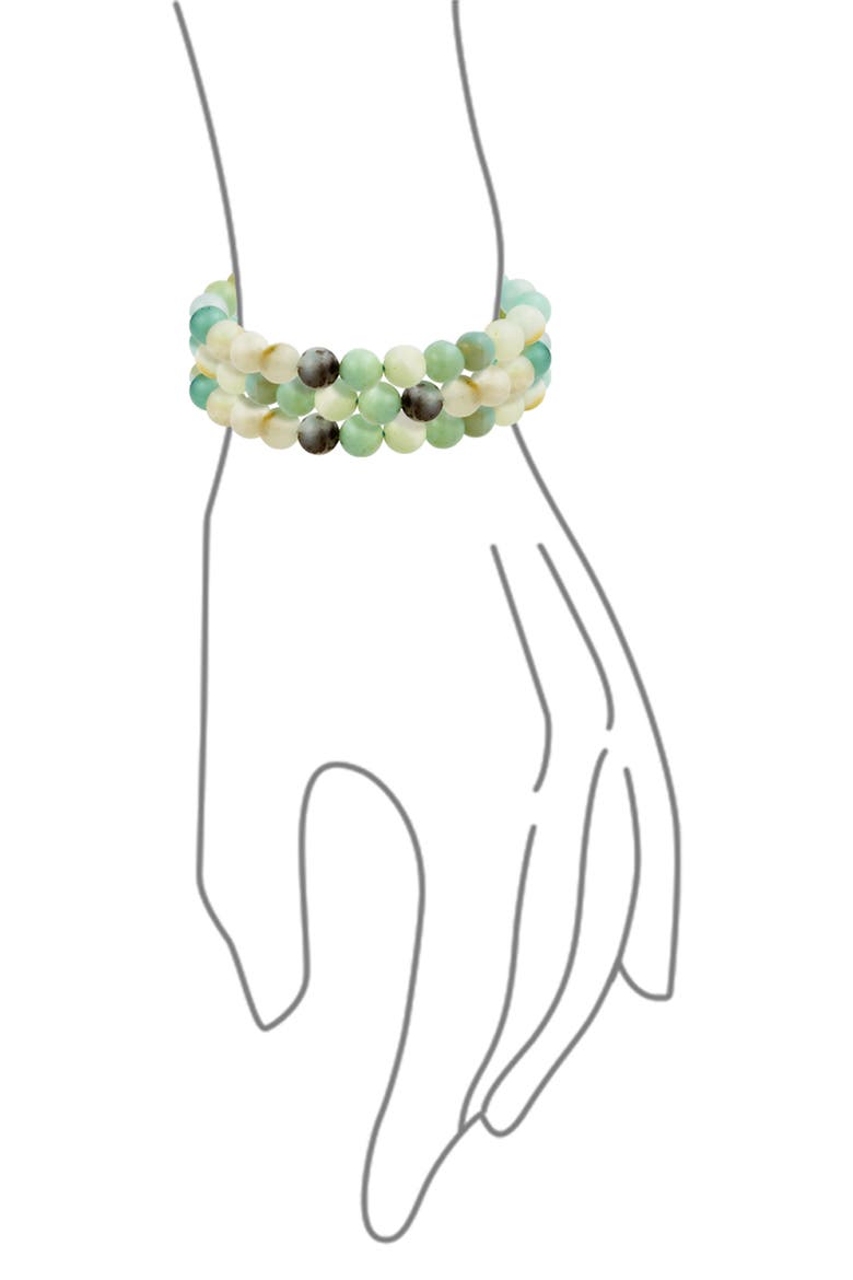 Set of 3 Semiprecious Stone Beaded Stretch Bracelets, Alternate, color, AQUAMARINE