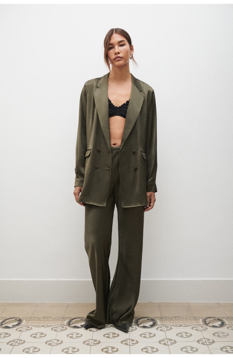 SILK LAUNDRY BIAS CUT PANTS PINE, Alternate, color,