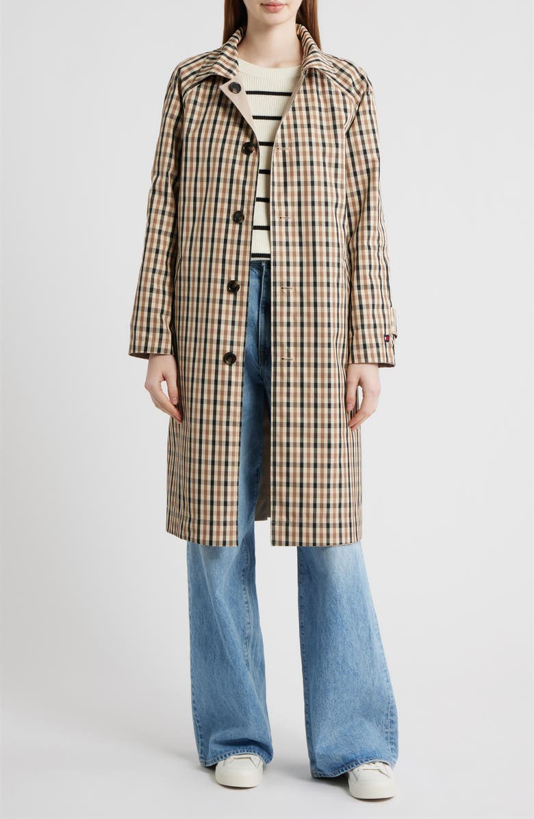 Tommy Hilfiger Balmacan Reversible Water Resistant Rain Coat, Alternate, color,