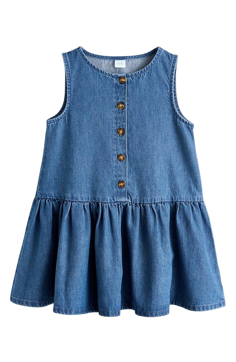 NEXT Kids' Sleeveless Denim Dress, Main, color, Blue