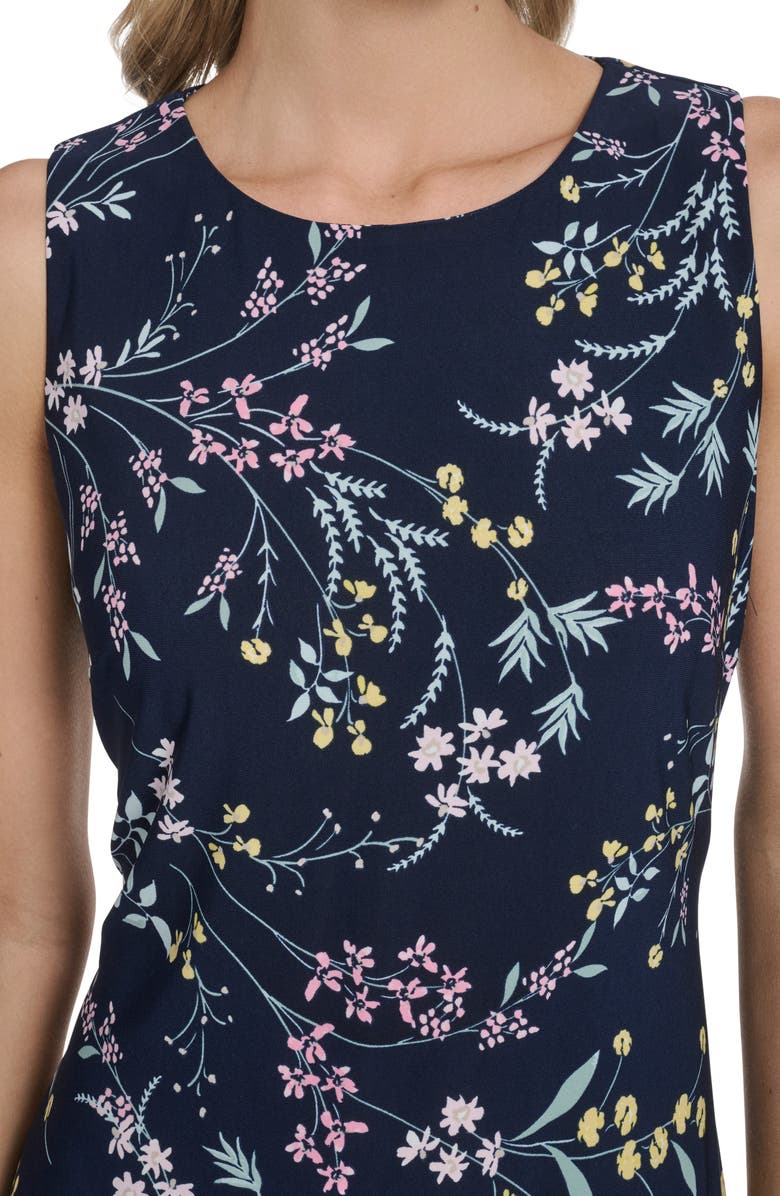 Tommy Hilfiger Jersey Sheath Dress, Alternate, color, Sky Captain/ Ballerina Pink