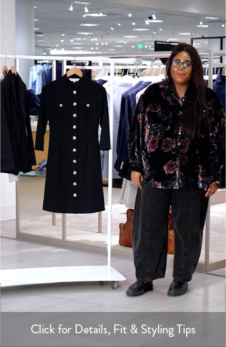 Deco Long Sleeve Crepe Sheath Dress, sales video thumbnail