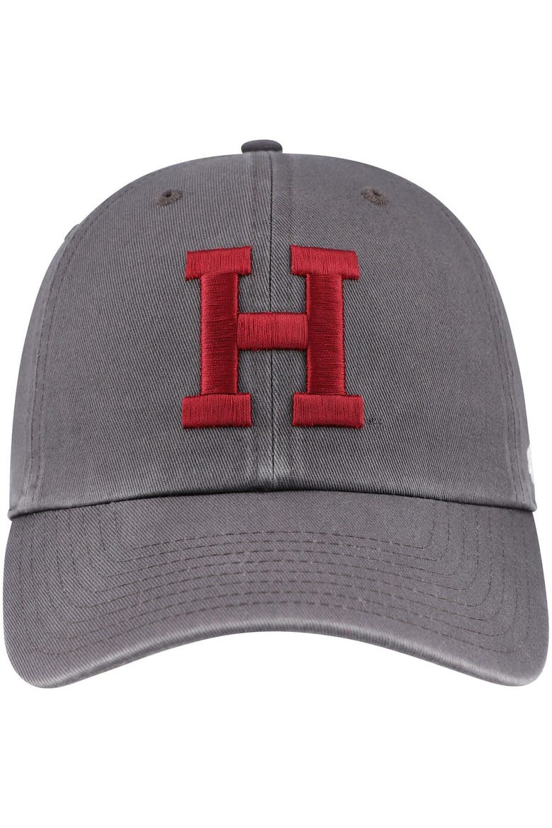 Men's '47 Charcoal Harvard Crimson Clean Up Adjustable Hat, Alternate, color, Charcoal