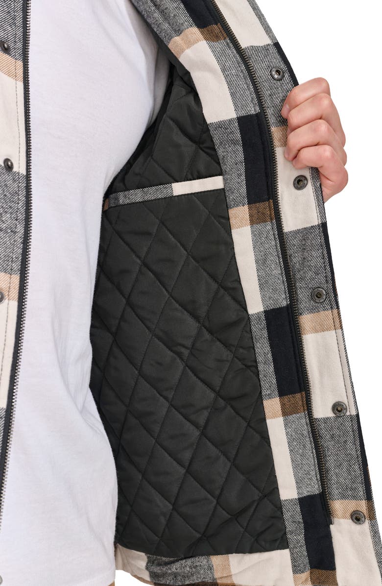 Levi's Quilt Lined Cotton Shacket, Alternate, color, Black/ Caramel