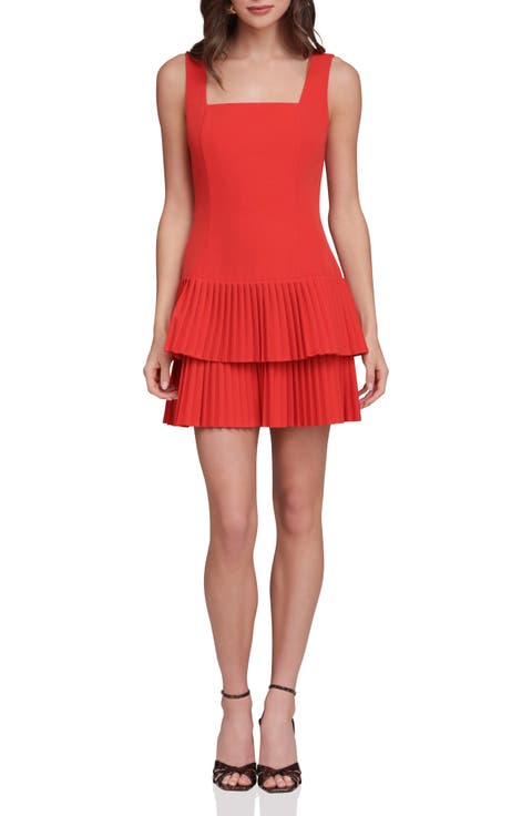 Pleat Double Ruffle Minidress
