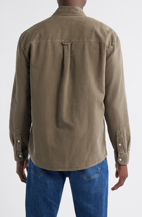 Cotton Blend Button-Up Shirt