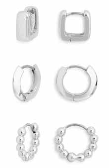 NORDSTROM RACK Set of 3 Demi Fine Hoop Earrings