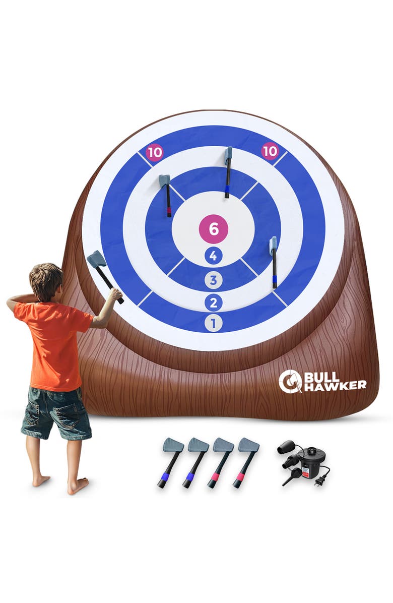 Swooc Games Bull Hawker | Giant Axe Darts Game, Main, color, Brown