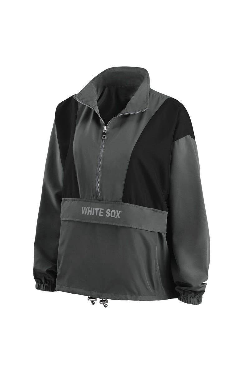 WEAR by Erin Andrews Women's WEAR by Erin Andrews Charcoal Chicago White Sox Packable Half-Zip Jacket, Alternate, color, Charcoal