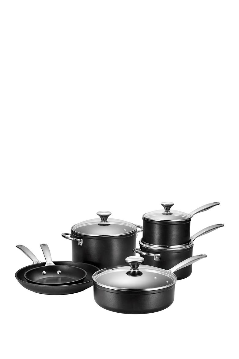 10-Piece Toughened Nonstick PRO Cookware Set, Alternate, color, BLACK