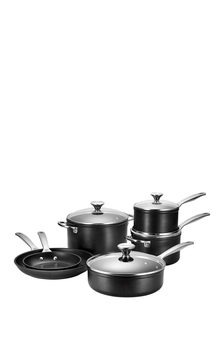 Le Creuset 10-Piece Toughened Nonstick PRO Cookware Set, Alternate, color, Black