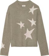 Zadig & Voltaire Markuz Intarsia Star Cashmere Crewneck Sweater
