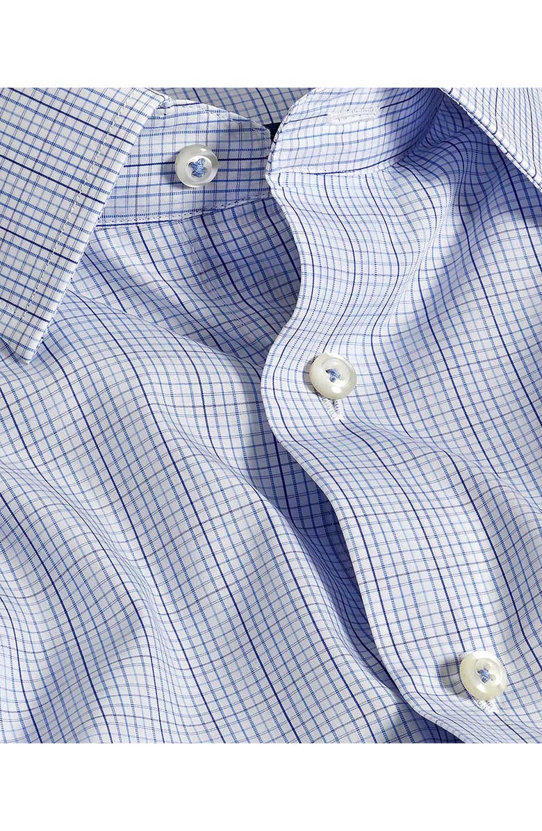 David Donahue Regular Fit Check Print Cotton Dress Shirt, Alternate, color, Blue/ Multi