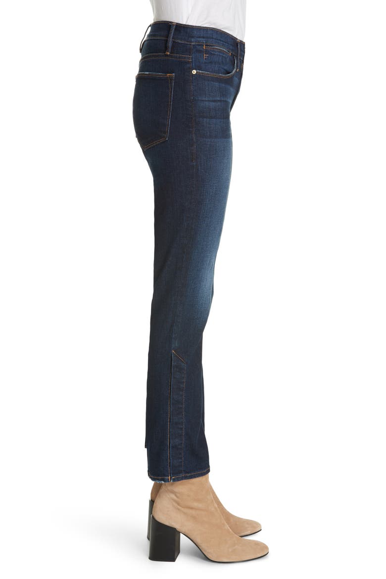 Le High Straight Snap Away Hem Jeans, Alternate, color, MERIBEL