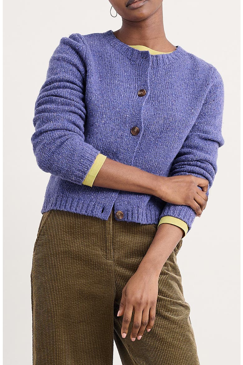 Dawson Pick Merino Wool Blend Cardigan, Main, color, KNIT MELANGE BILBERRY