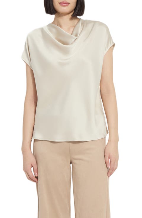 Yasmin Drape Neck Satin Blouse