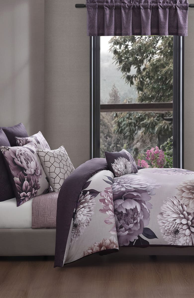 Bebejan Plum Petal 5-Piece Reversible Comforter Set, Alternate, color, Purple