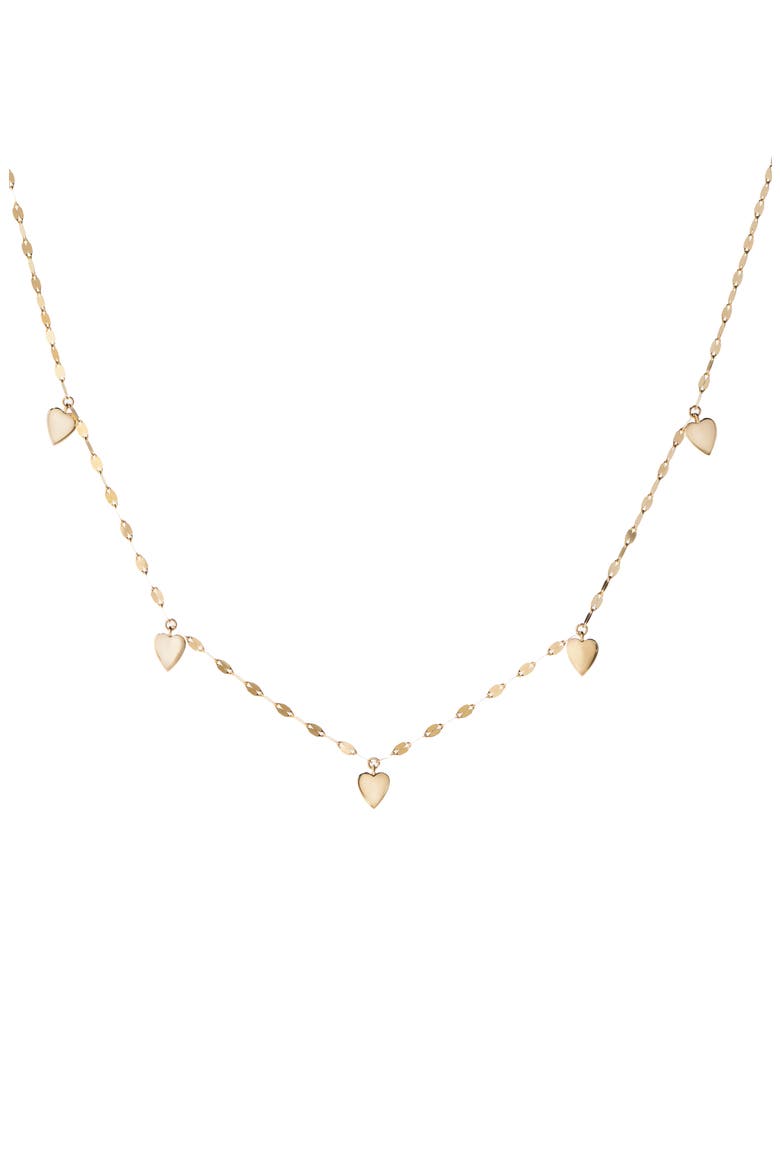Mini Heart Charm Necklace, Main, color, YELLOW GOLD