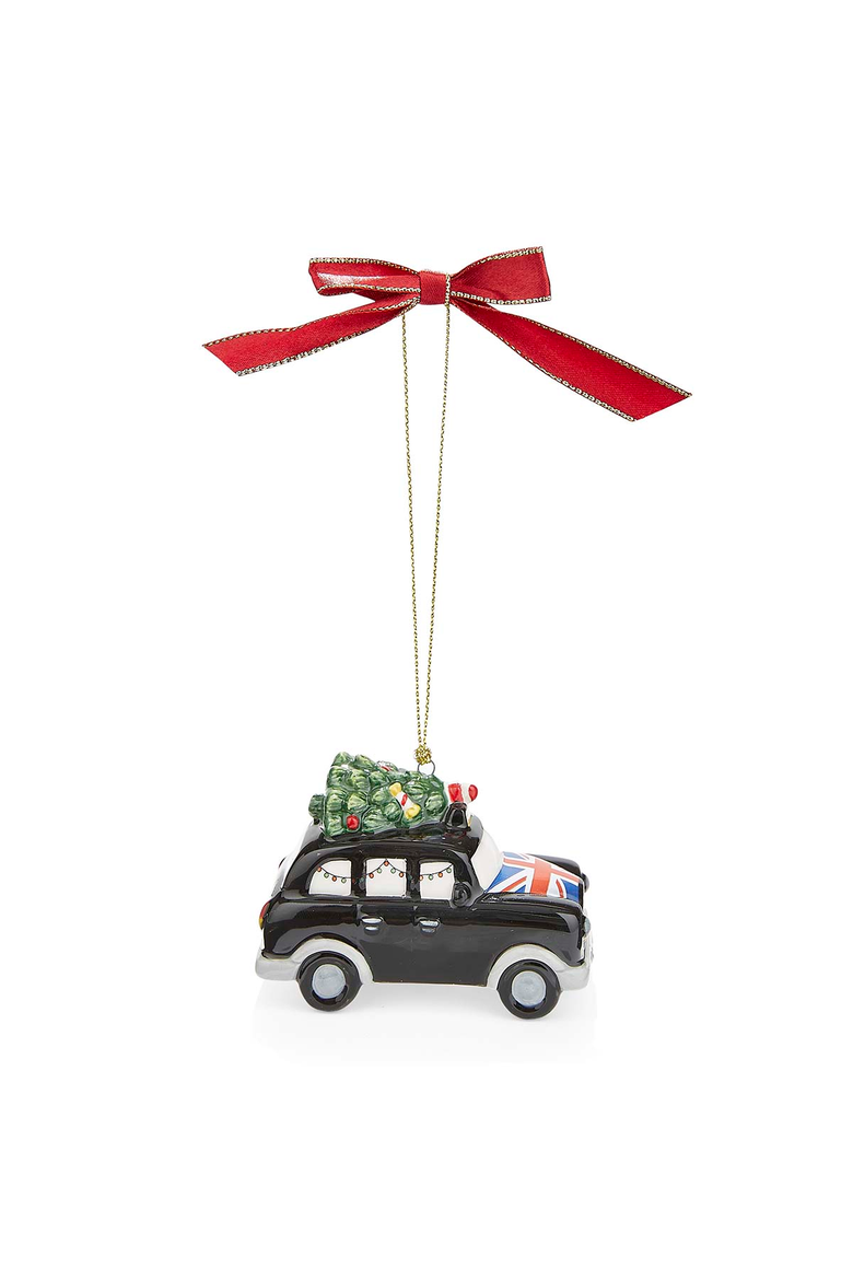 Christmas Tree British Taxi Ornament, Alternate, color, Multi