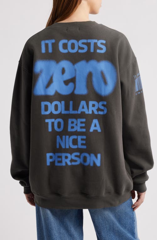 The Mayfair Group It Cost Zero Oversize Graphic Sweatshirt
