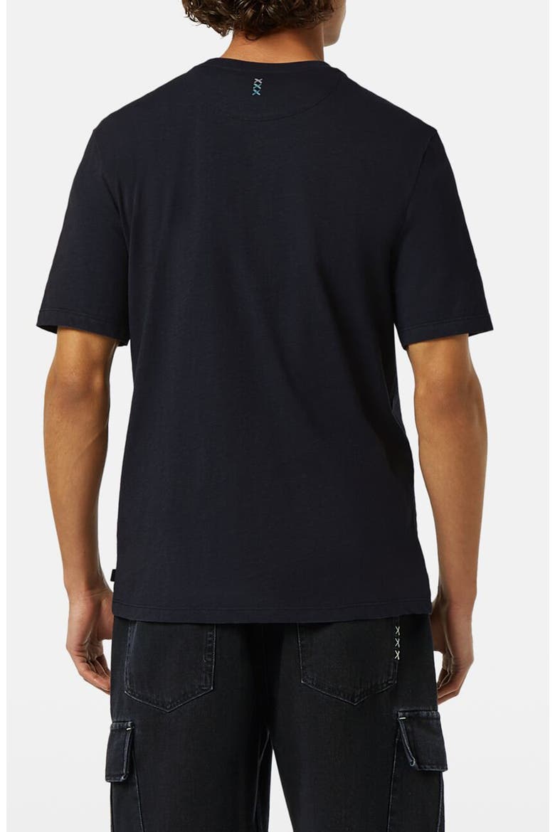 Relaxed Fit 3 Crosses Cotton & Linen T-Shirt, Alternate, color, WASHED BLACK