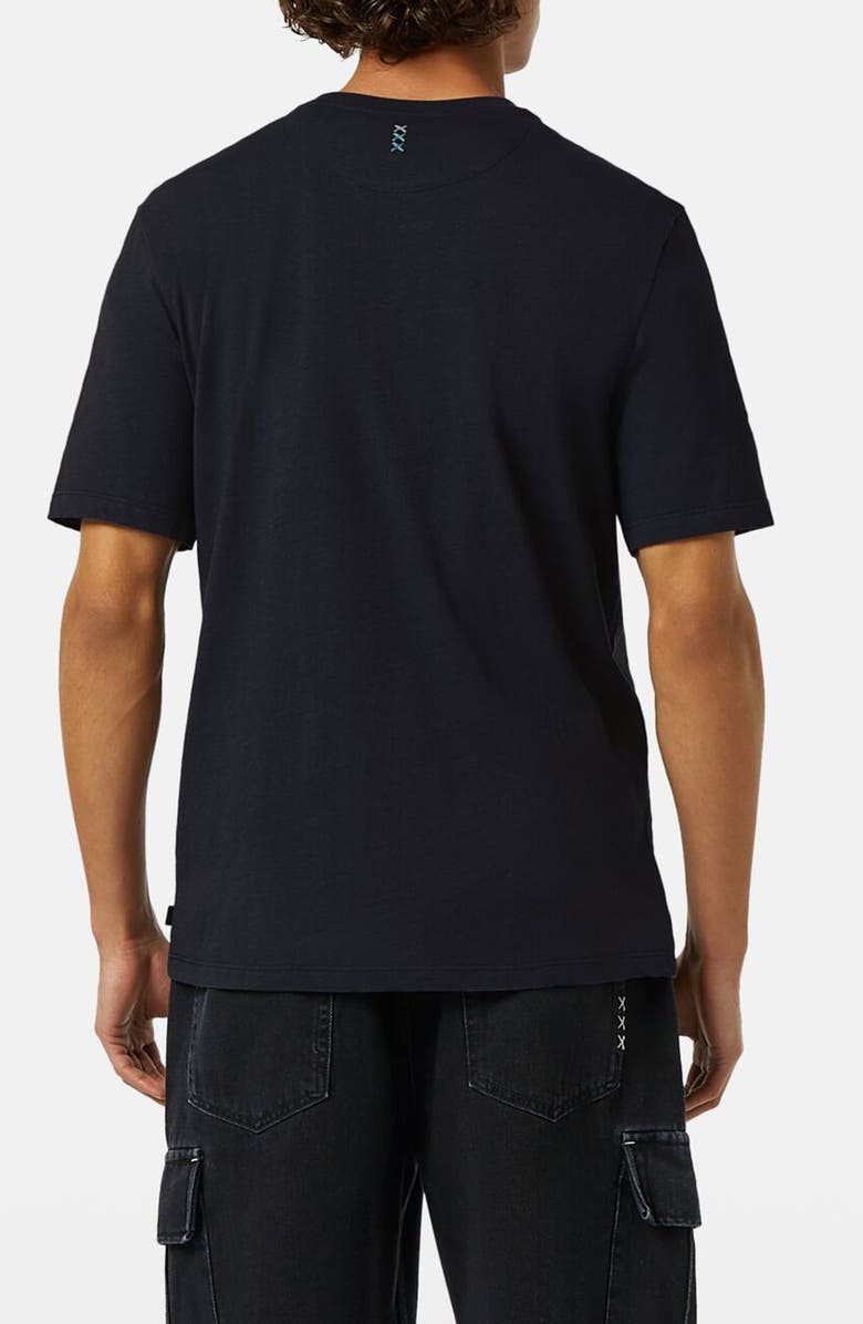 Scotch & Soda Relaxed Fit 3 Crosses Cotton & Linen T-Shirt, Alternate, color, Washed Black
