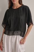 DKNY Mixed Media Dolman Sleeve Top