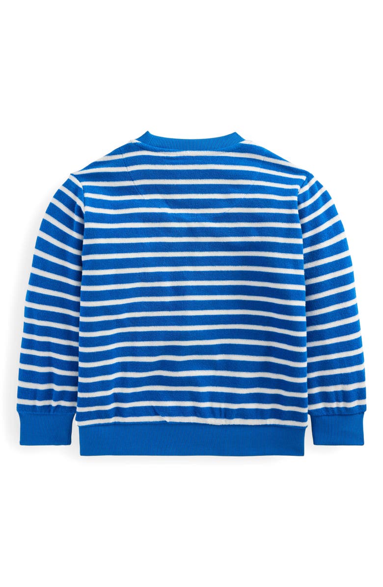 Mini Boden Kids' Stripe Lobster Appliqué Terry Cloth Graphic Sweatshirt, Alternate, color, 