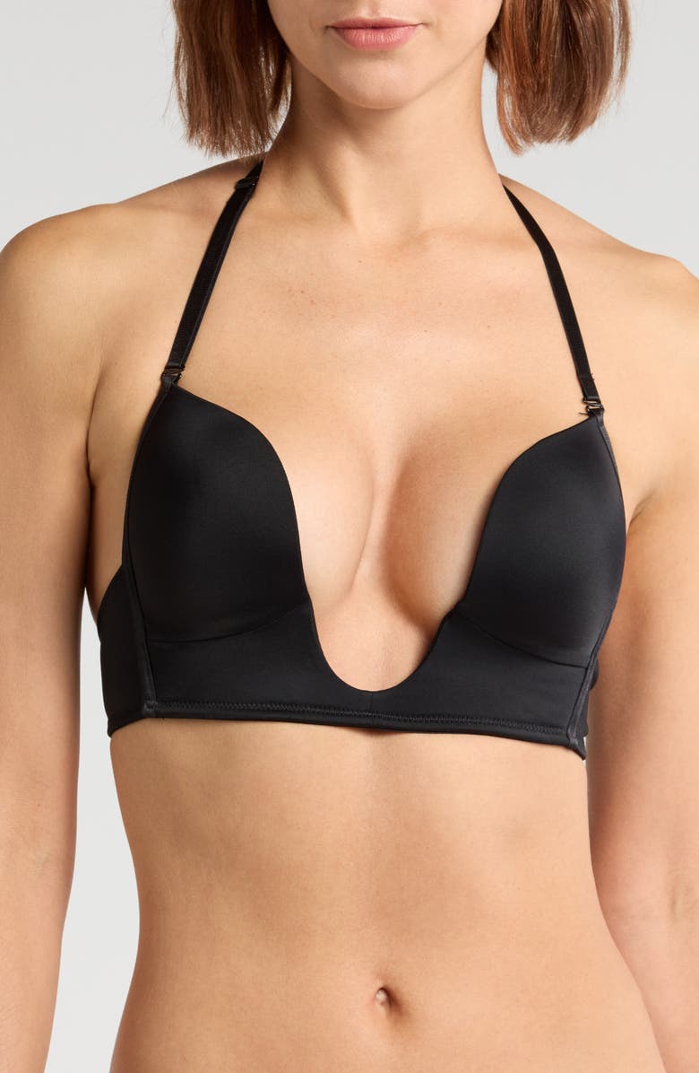 MAGIC Bodyfashion V-Bra Convertible Plunge Bra, Alternate, color, Black