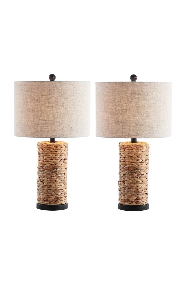 JONATHAN Y Elicia 25" Coastal Water Hyacinth LED Table Lamp, Main, color, Natural