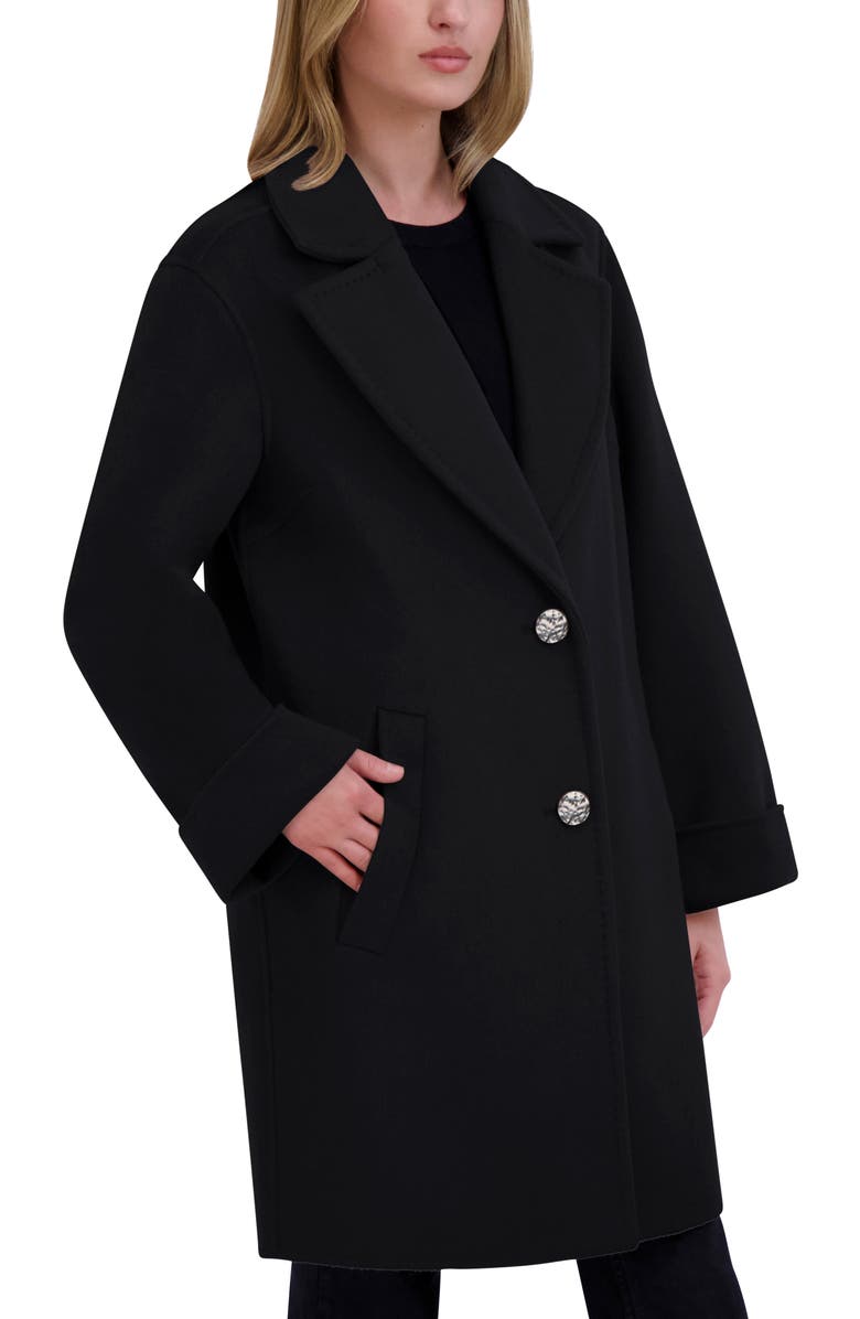 Tahari Sandra Oversize Wool Blend Coat, Alternate, color, Black
