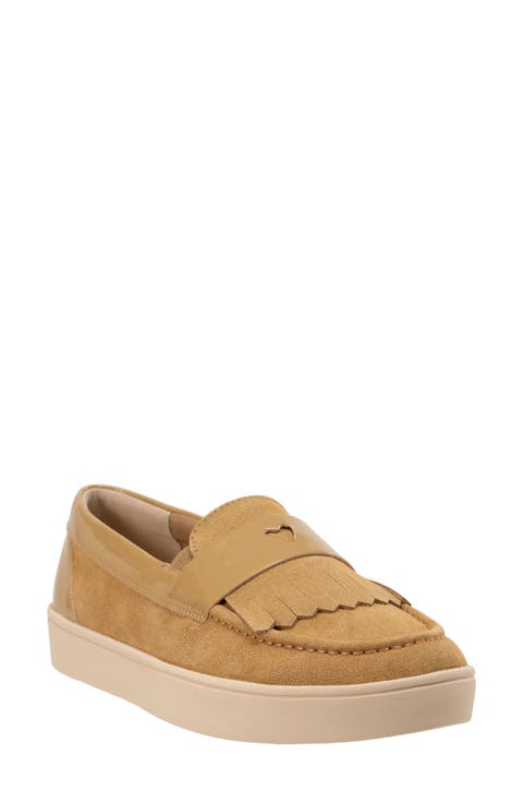 Malibu Kiltie Leather Slip-On Sneaker