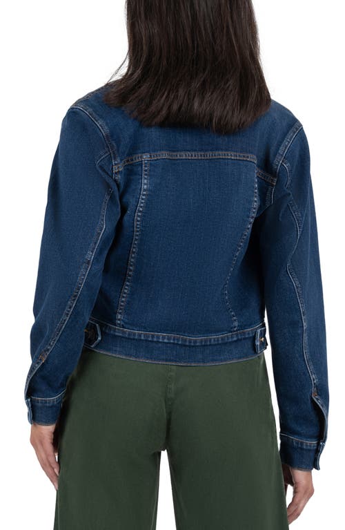 Kut From The Kloth Angela Crop Denim Jacket In Skill Blue