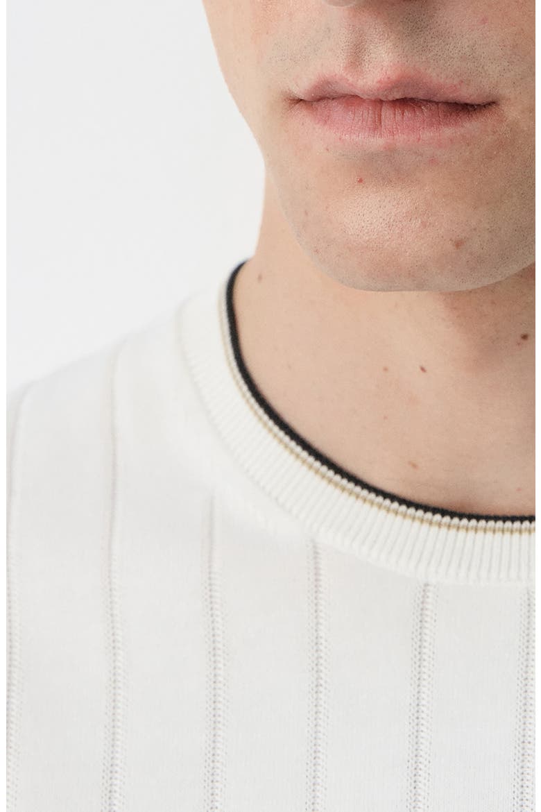 Rib Crewneck Shirt, Alternate, color, OFF WHITE