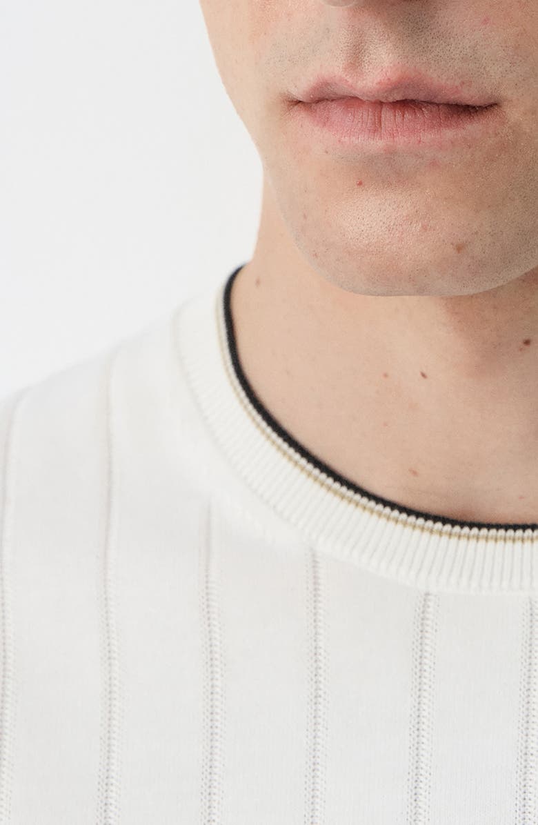 MANGO Rib Crewneck Shirt, Alternate, color, Off White