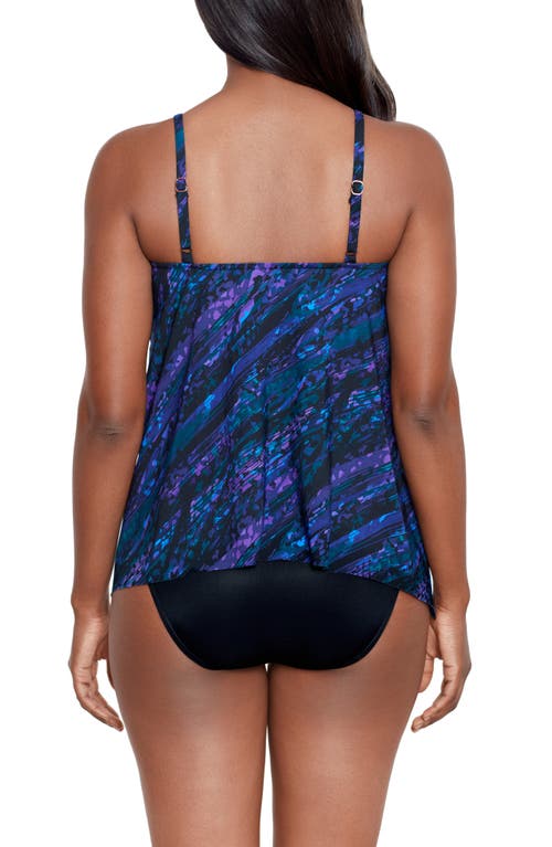 Miraclesuit Mood Ring Peephole Tankini Swim Top In Purple Multi