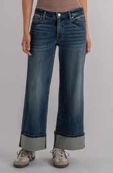 KUT from the Kloth Meg Cuffed High Waist Wide Leg Jeans