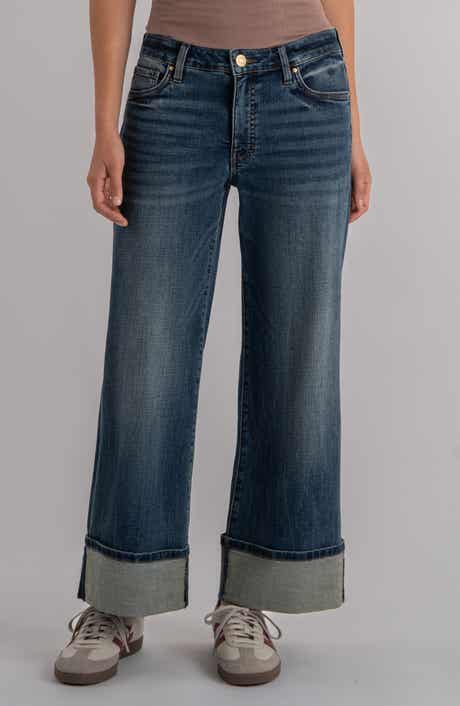 KUT from the Kloth Meg Cuffed High Waist Wide Leg Jeans