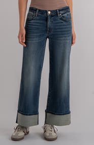 KUT from the Kloth Meg Cuffed High Waist Wide Leg Jeans