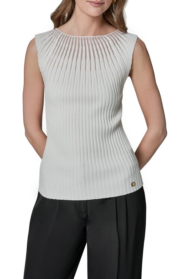 Ribbed Sleeveless Sweater, Main, color, CREAM