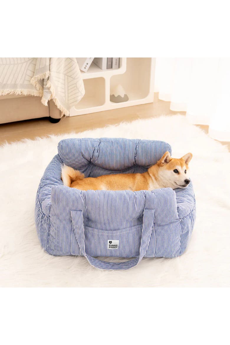 Dog Car Seat Bed, Alternate, color, Blue Stripe