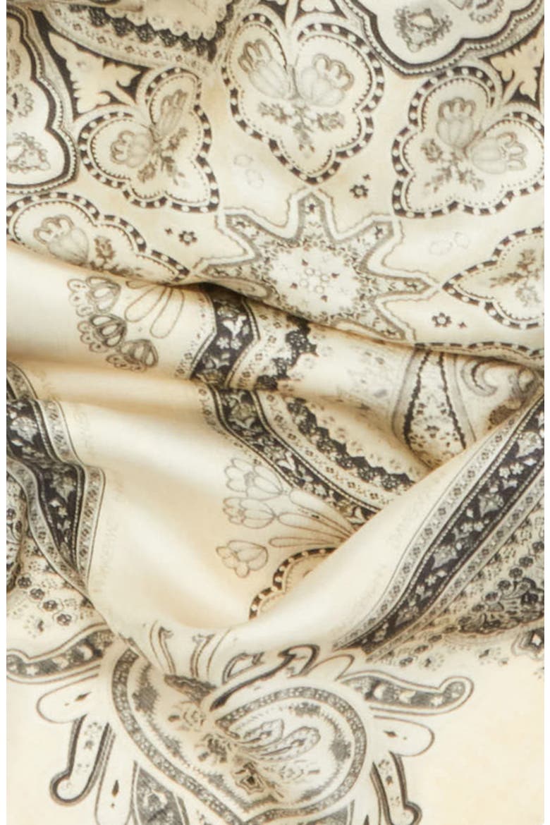 Paisley Print Silk Square Scarf, Alternate, color, CREAM PERLA PAISLEY