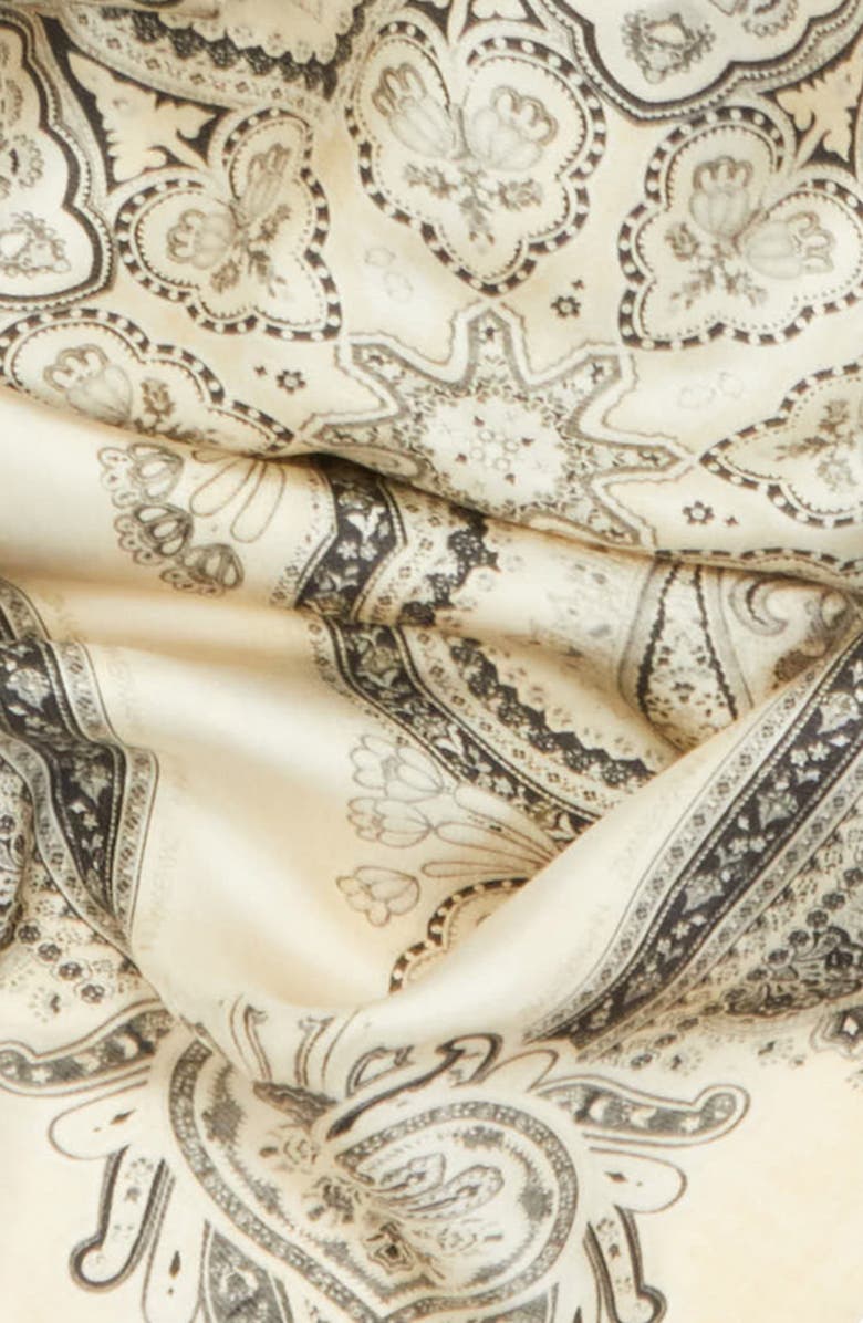 Zimmermann Paisley Print Silk Square Scarf, Alternate, color, Cream Perla Paisley