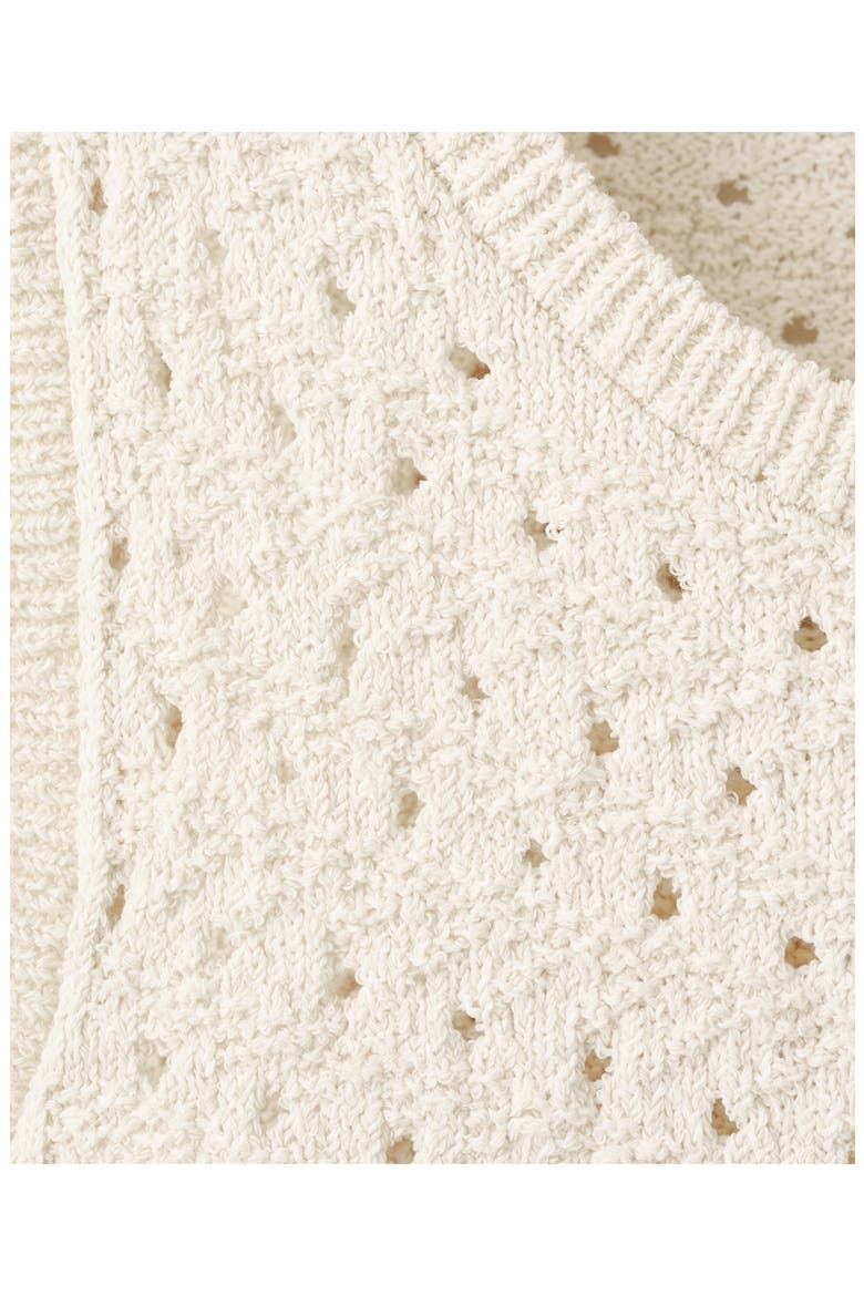 Gala Lace Trim Sleeveless Pointelle Sweater, Alternate, color, LIGHT BEIGE