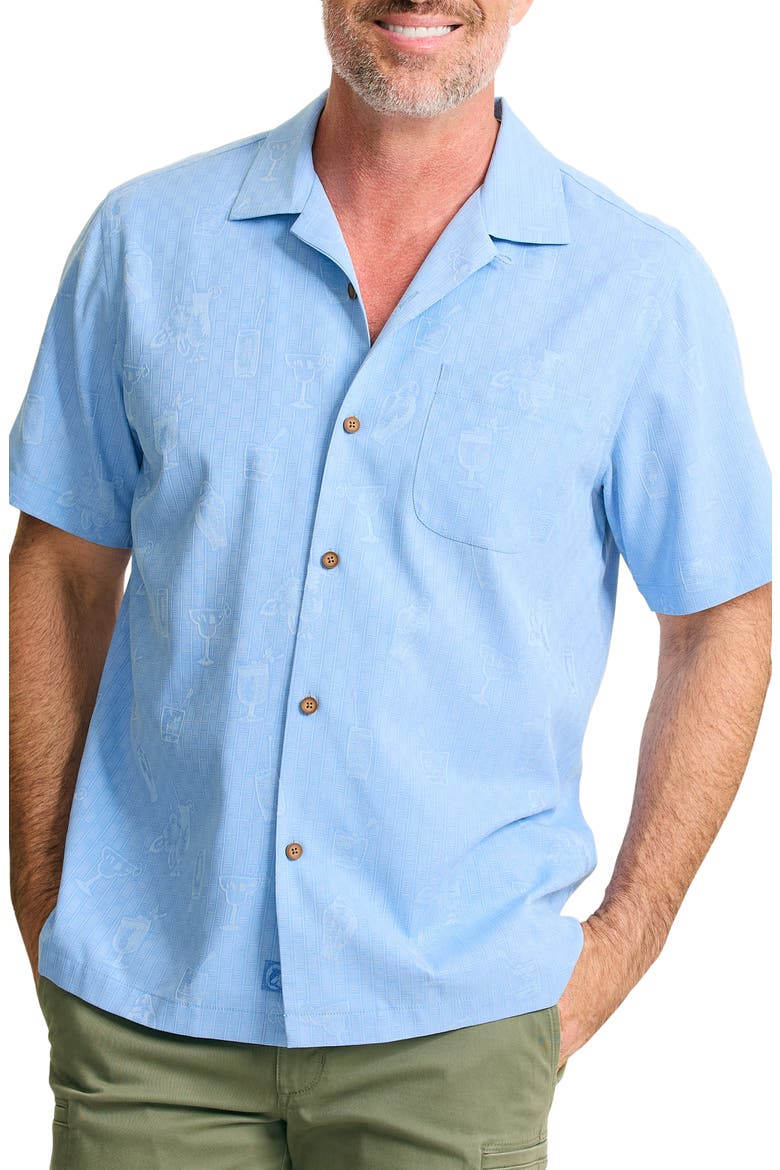 Drinks Well with Others Embroidered Silk Camp Shirt, Main, color, CANYON SKY